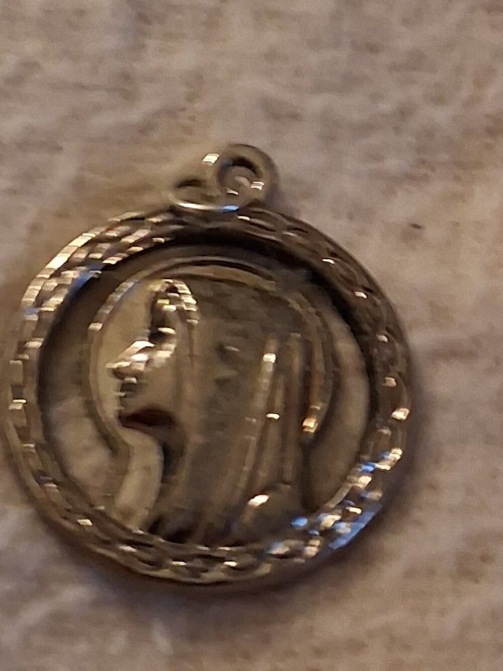 VINTAGE 1930 HOLY MOTHER/ BLESSED MOTHER CHARM FROM POLAND